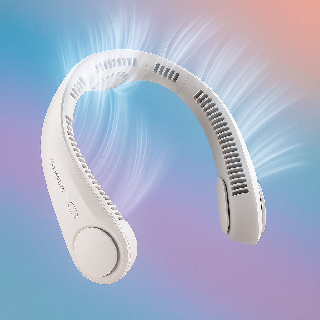 Rechargeable Bladeless Neck Fan | Portable 360° Airflow for Home, Office & Outdoor Use