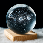 🌠 3D Milky Way Crystal Ball Lamp ✨ Starry Universe LED Light with Astronaut Touch.