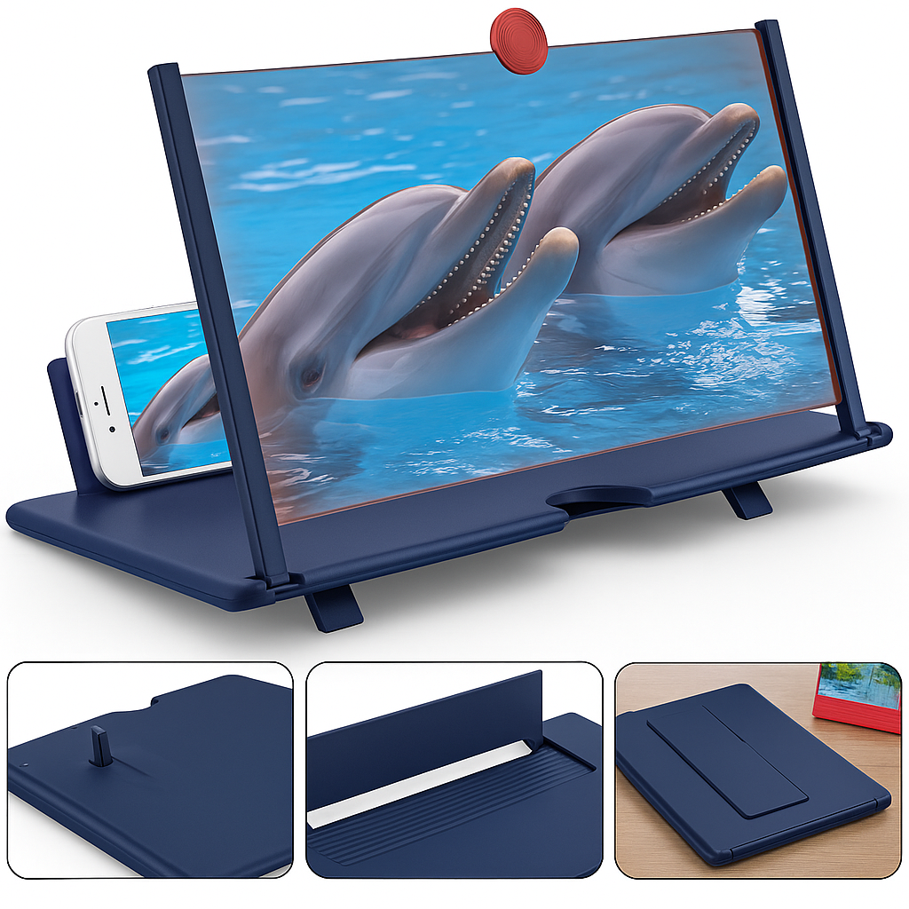 🎥 3D HD Mobile Phone Screen Enlarger 📱 Universal Stand for iOS & Android 👌