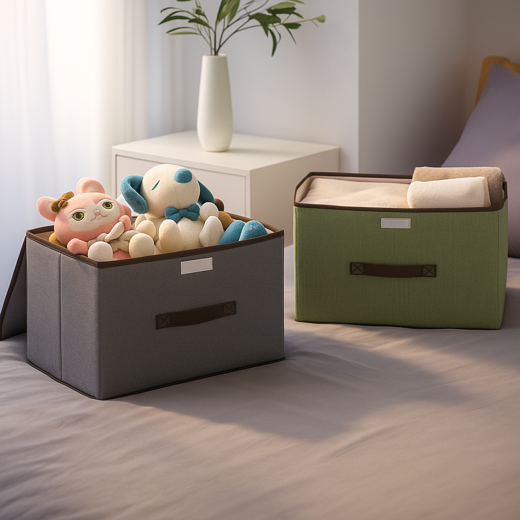 Premium Fabric Foldable Storage Box  (Pack of 2) |       Multipurpose Organizer for Clothes & Toys