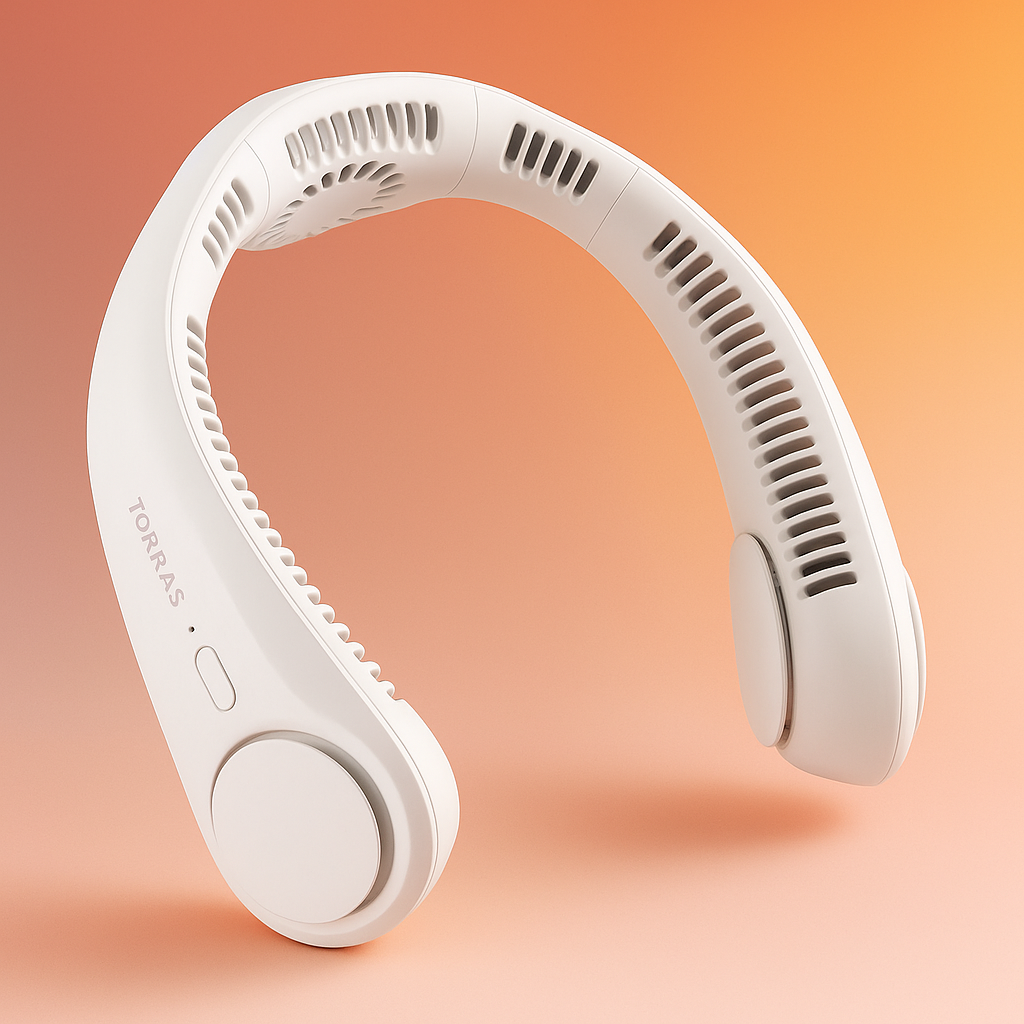 Rechargeable Bladeless Neck Fan | Portable 360° Airflow for Home, Office & Outdoor Use