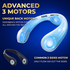 Rechargeable Bladeless Neck Fan | Portable 360° Airflow for Home, Office & Outdoor Use
