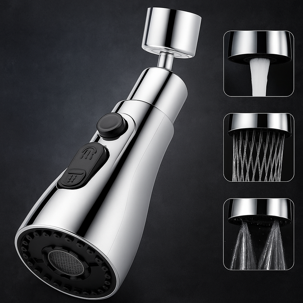 3-in-1 Kitchen Sink Faucet – Adjustable Spray Modes ( Spray & Sweep) for  Cleaning