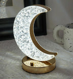 3D Moon Table Lamp. Rechargeable Moon Lamp with Dual Light Modes & Wooden Stand.