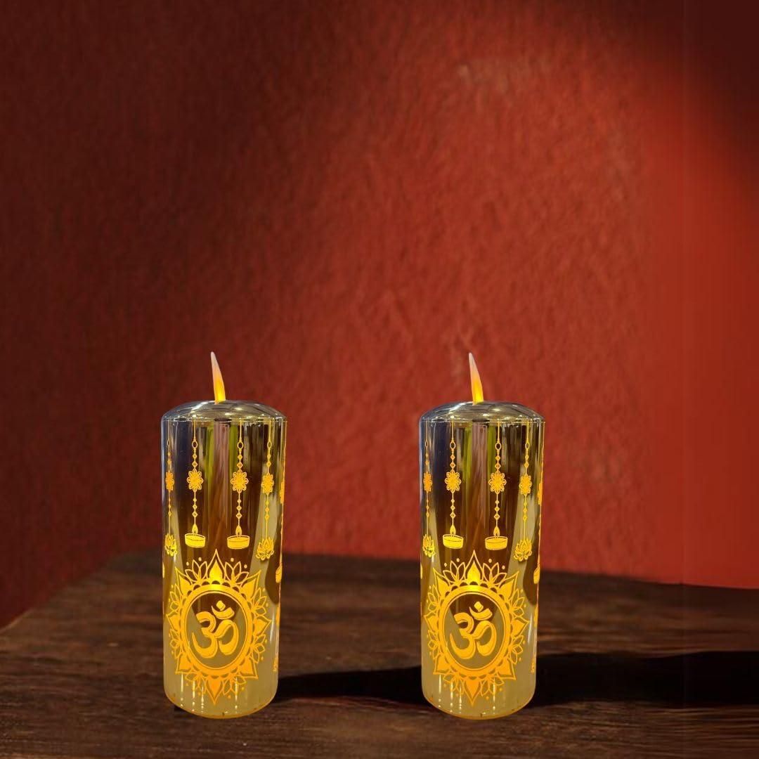 Divine OM Printed Decorative Candle For Pooja 🕯️ 🌿 Spiritual Home Décor Light 🔥