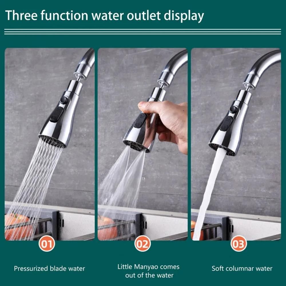 3-in-1 Kitchen Sink Faucet – Adjustable Spray Modes ( Spray & Sweep) for  Cleaning