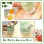 Smart 4-in-1 Electric Vegetable Cutter | Portable, Multi-Functional & Time-Saving Tool