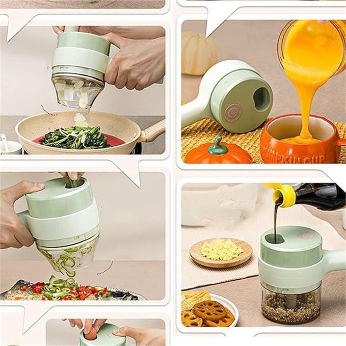 Smart 4-in-1 Electric Vegetable Cutter | Portable, Multi-Functional & Time-Saving Tool