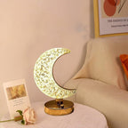 3D Moon Table Lamp. Rechargeable Moon Lamp with Dual Light Modes & Wooden Stand.
