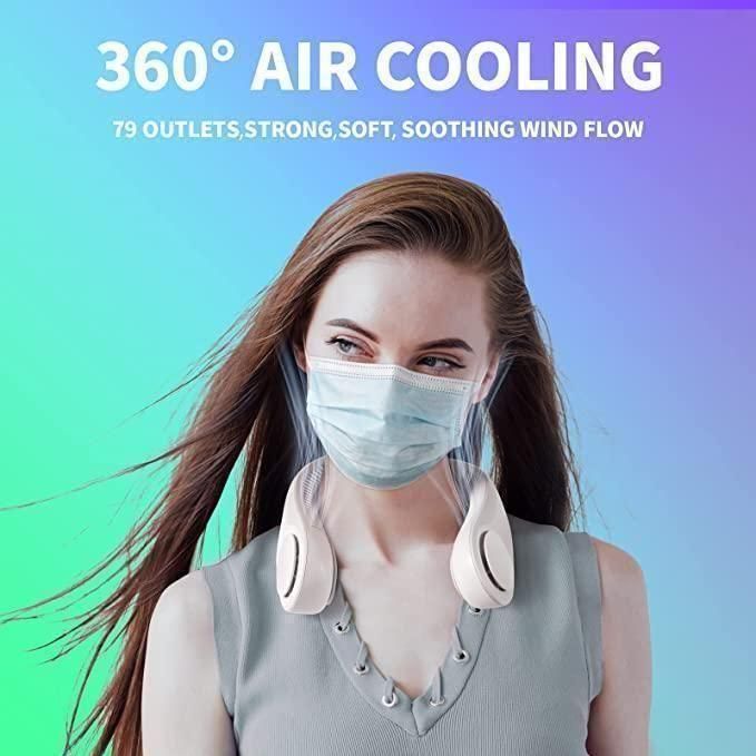 Rechargeable Bladeless Neck Fan | Portable 360° Airflow for Home, Office & Outdoor Use